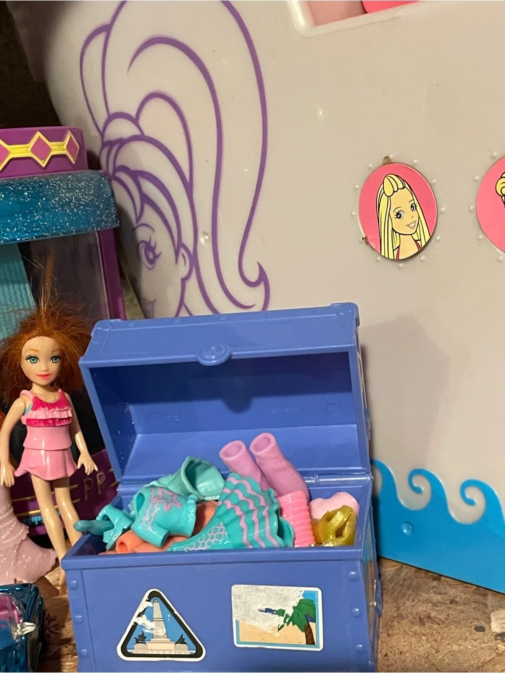 Vintage Polly Pocket Lot Ship, Fashion Boutique W/dolls & Accessories